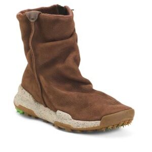 Satorisan Chacrona Premium Meraki Leaf Boots Brown Leather Size 42 US 11